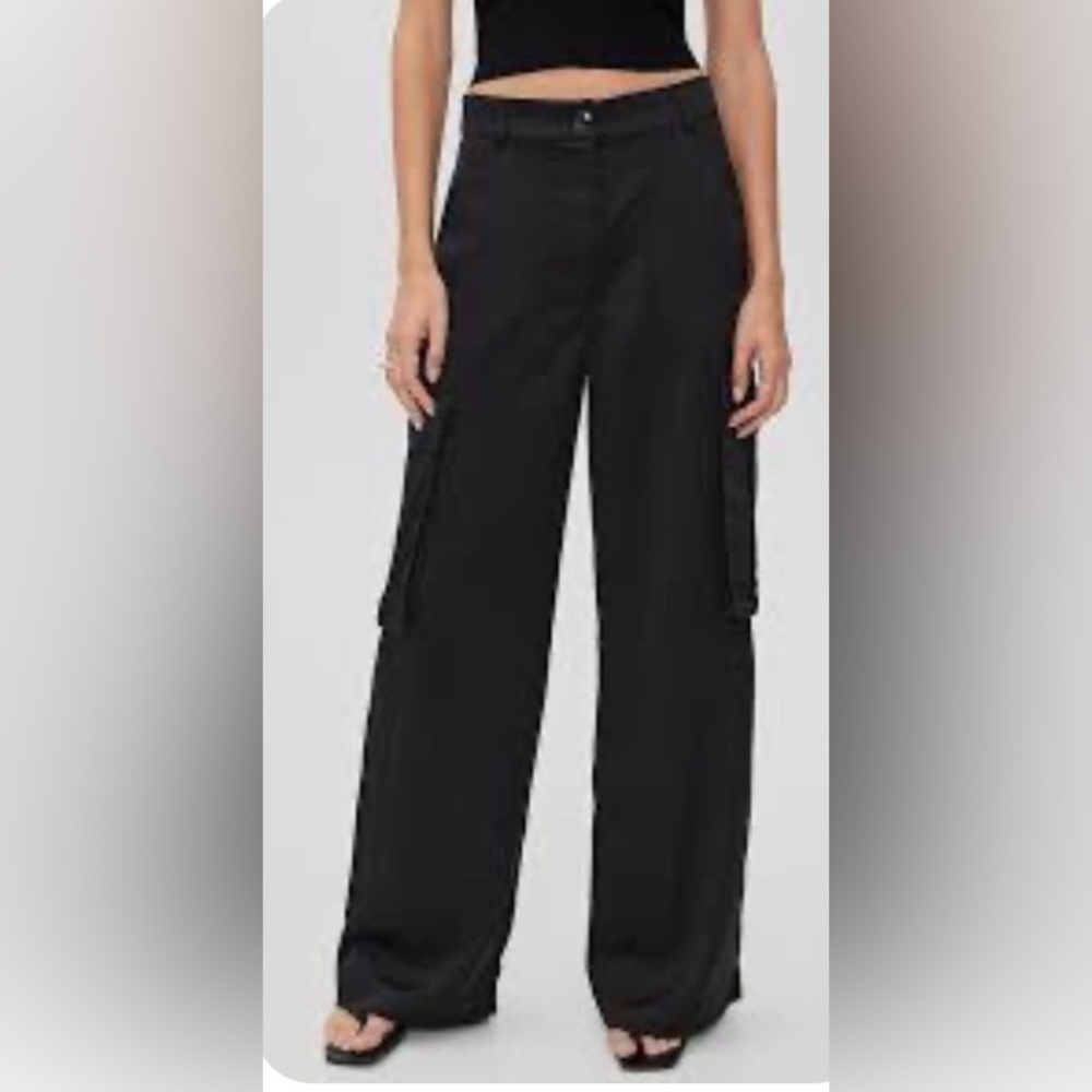 Zara Satin Cargo Utility Pants🖤